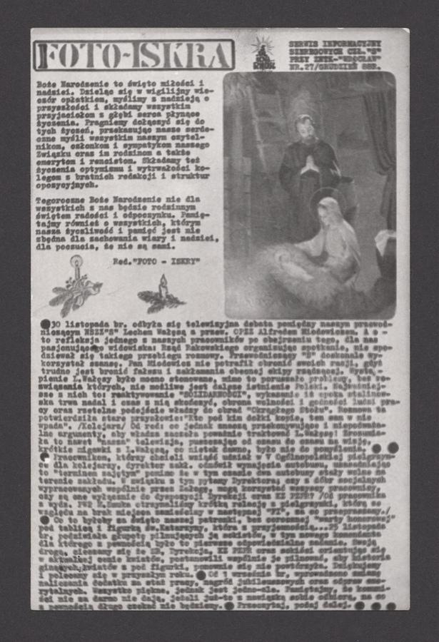 Foto-Iskra&nbsp;: serwis informacyjny szeregowych członk&oacute;w &bdquo;S&rdquo; przy Zakładach Naprawczych Taboru Kolejowego Wrocław. 1988, numer&nbsp;27