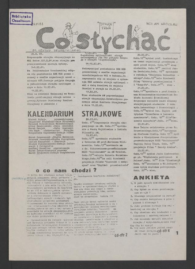 Co&nbsp;słychać&nbsp;: NZS Akademia Medyczna Wrocław, 1981.11.24