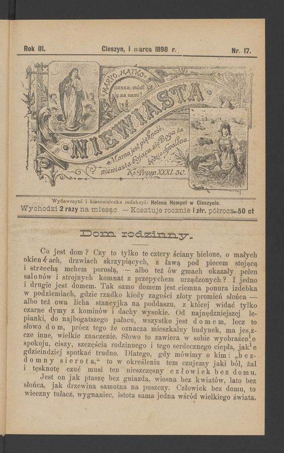 Niewiasta. Rok&nbsp;3, 1898, numer&nbsp;17