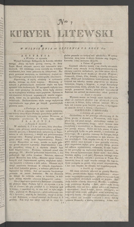 Kuryer Litewski. 1812, numero&nbsp;7