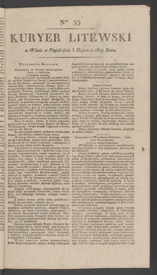Kuryer Litewski. 1829, numer&nbsp;53
