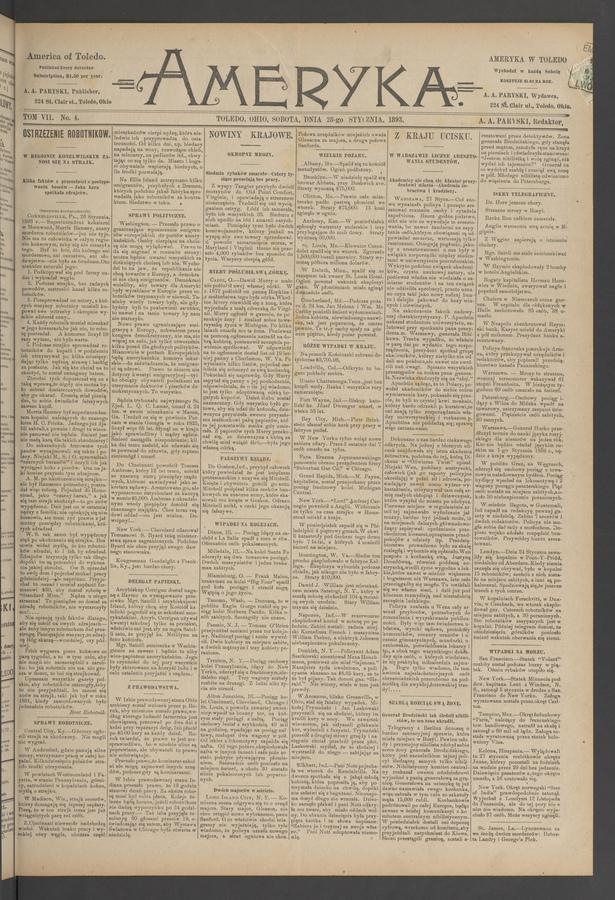 Ameryka. Tom&nbsp;7, 1893, numer&nbsp;4