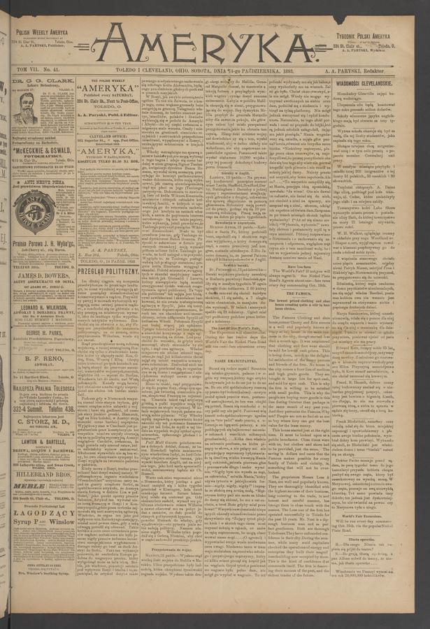 Ameryka. Tom&nbsp;7, 1893, numer&nbsp;41