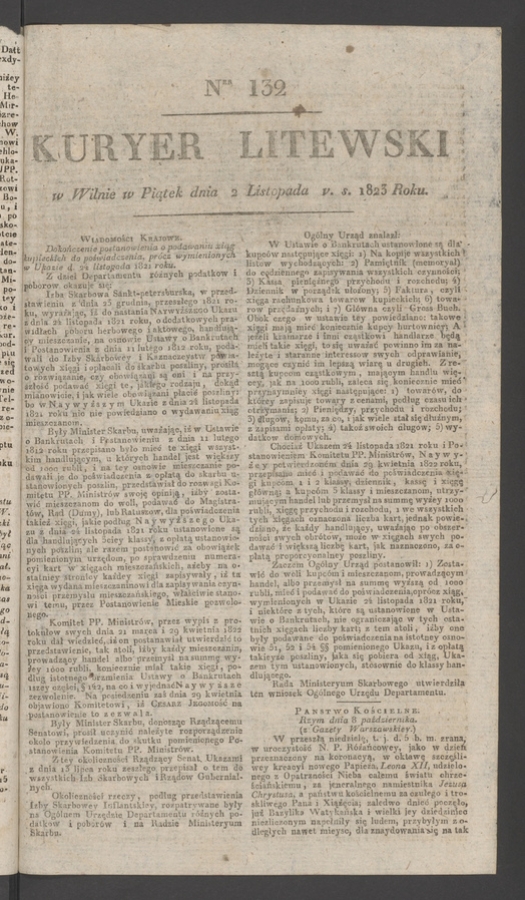 Kuryer Litewski. 1823, numer&nbsp;132