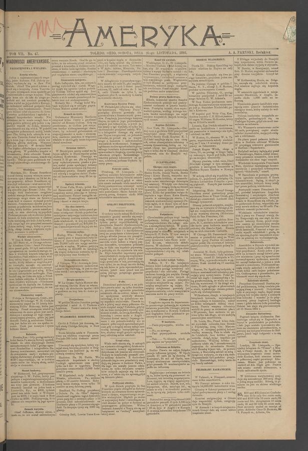 Ameryka. Tom 7, 1893, numer 47