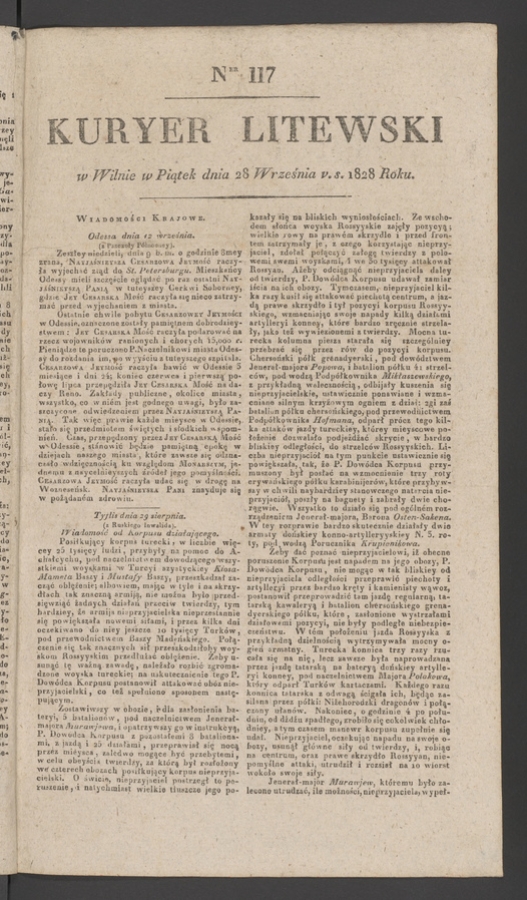 Kuryer Litewski. 1828, numer&nbsp;117
