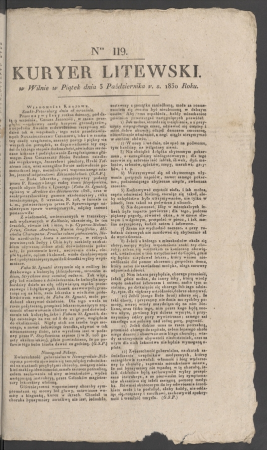 Kuryer Litewski. 1830, numer&nbsp;119