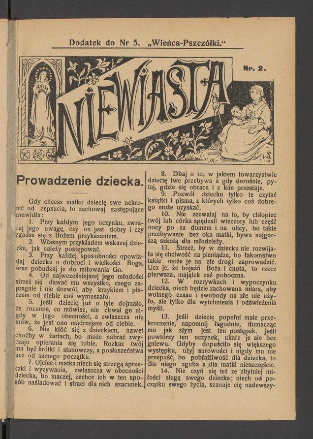 Niewiasta : dodatek do numeru 5 „Wieńca-Pszczółki”. Rok 9, 1909, numer 2