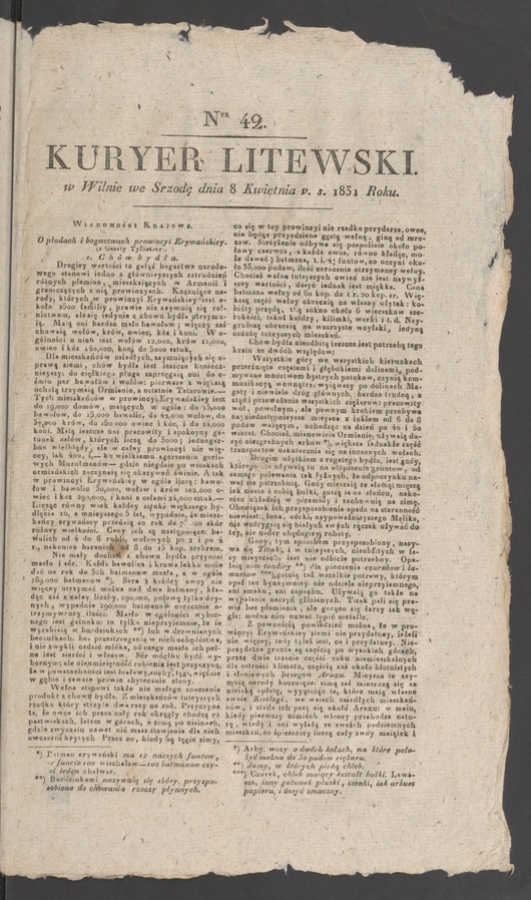 Kuryer Litewski. 1831, numer&nbsp;42