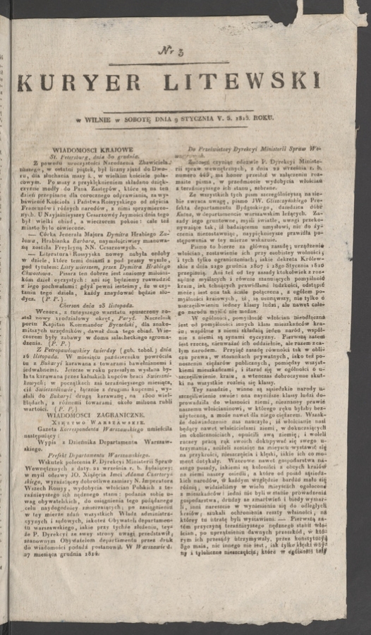 Kuryer Litewski. 1815, numer&nbsp;3
