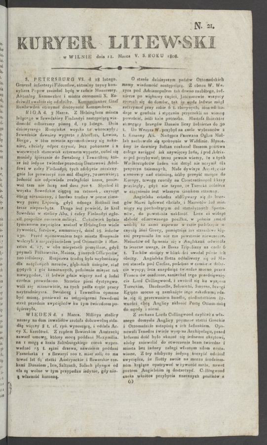 Kuryer Litewski. 1808, numero&nbsp;21