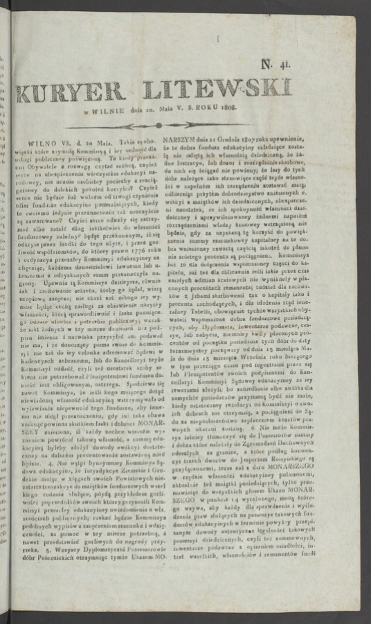 Kuryer Litewski. 1808, numero&nbsp;41