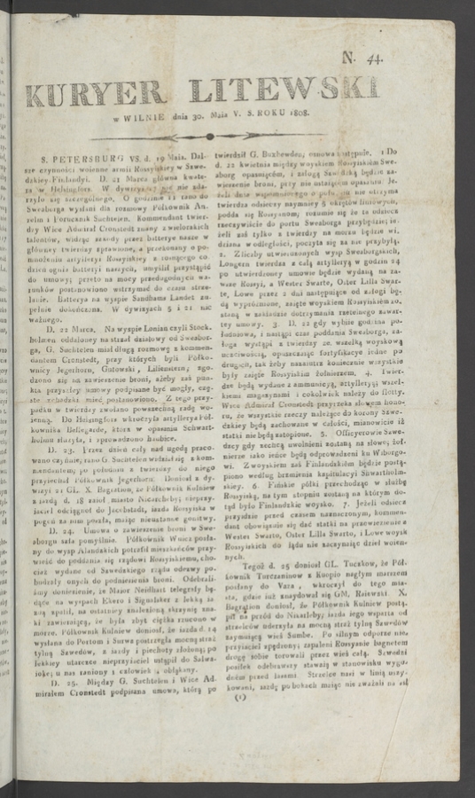 Kuryer Litewski. 1808, numero&nbsp;44