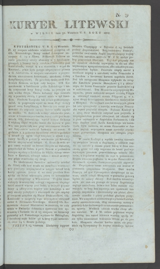 Kuryer Litewski. 1808, numero&nbsp;79