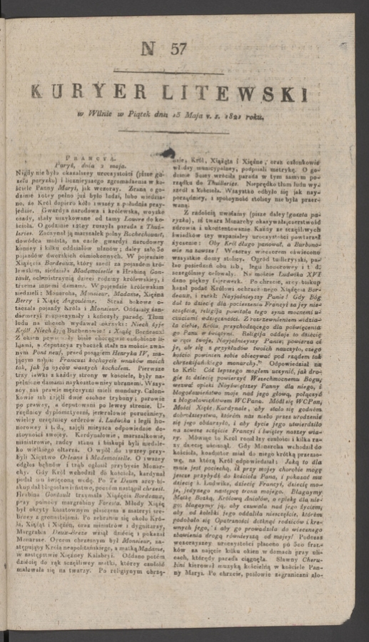 Kuryer Litewski. 1821, numer&nbsp;57