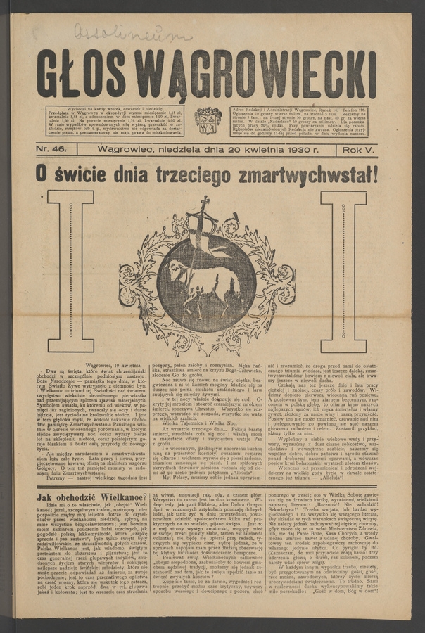 Głos Wągrowiecki. Rok&nbsp;5, 1930, numer&nbsp;46