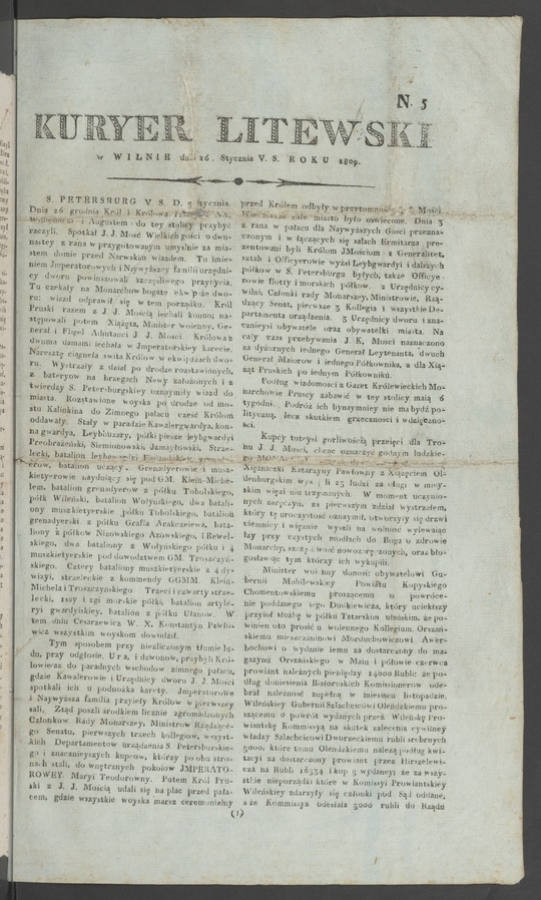 Kuryer Litewski. 1809, numero&nbsp;5
