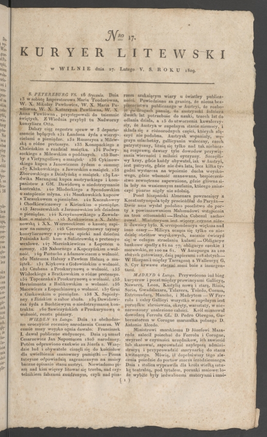 Kuryer Litewski. 1809, numero&nbsp;17