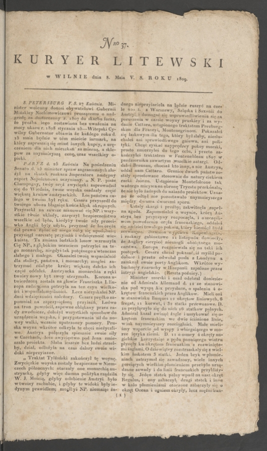 Kuryer Litewski. 1809, numero&nbsp;37