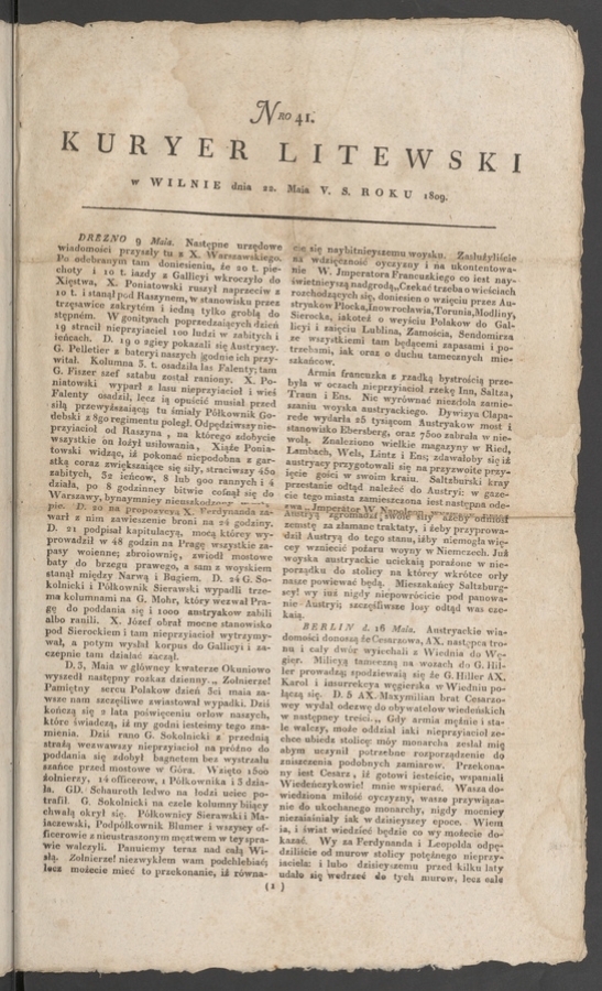 Kuryer Litewski. 1809, numero&nbsp;41