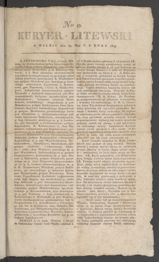 Kuryer Litewski. 1809, numero&nbsp;43
