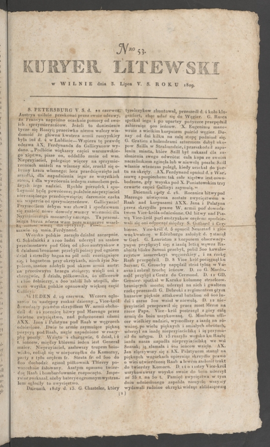 Kuryer Litewski. 1809, numero&nbsp;53