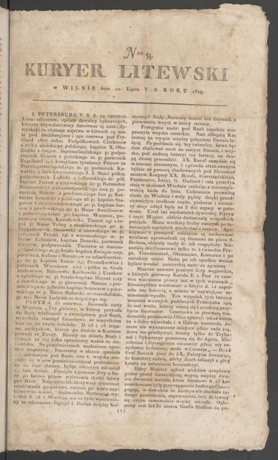 Kuryer Litewski. 1809, numero&nbsp;55