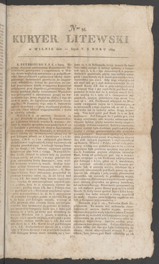 Kuryer Litewski. 1809, numero&nbsp;56