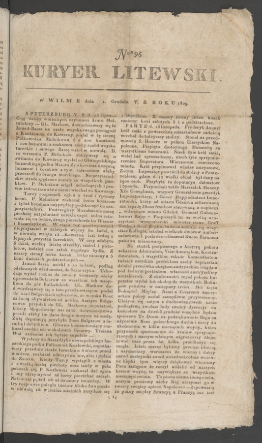 Kuryer Litewski. 1809, numero&nbsp;96