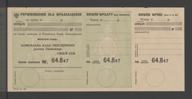 Na&nbsp;rachunek &bdquo;Kroniki Nadbużańskiej&rdquo; prenumerata. Potwierdzenie dla wpłacającego