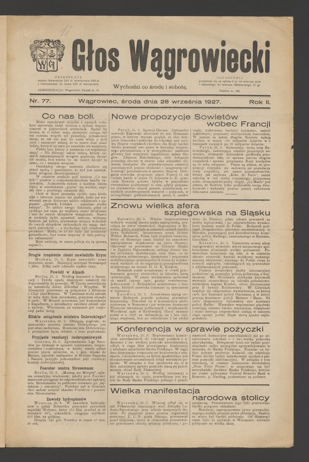 Głos Wągrowiecki. Rok 2, 1927, numer 77