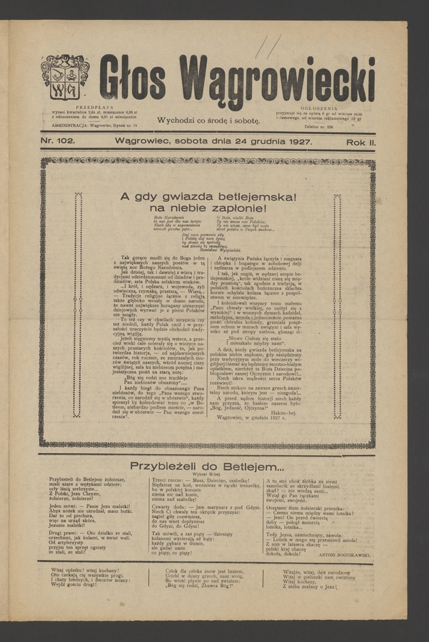 Głos Wągrowiecki. Rok 2, 1927, numer 102