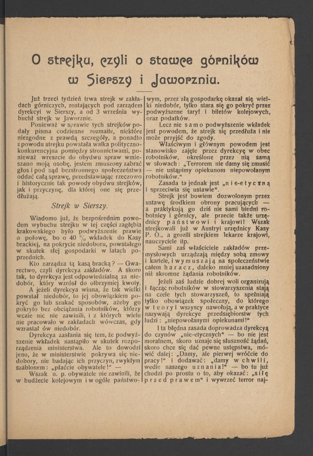 O&nbsp;strejku, czyli o&nbsp;stawce g&oacute;rnik&oacute;w w&nbsp;Sierszy i&nbsp;Jaworzniu