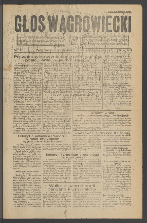 Głos Wągrowiecki. Rok&nbsp;8, 1933, numer&nbsp;7