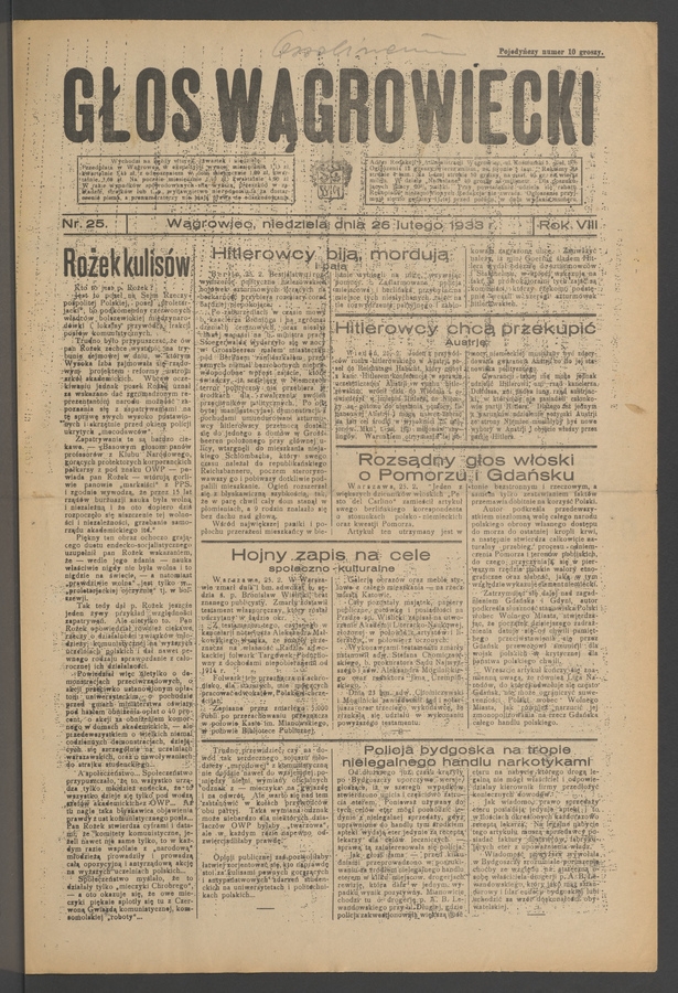 Głos Wągrowiecki. Rok 8, 1933, numer 25