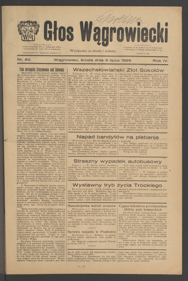 Głos Wągrowiecki. Rok 4, 1929, numer 50