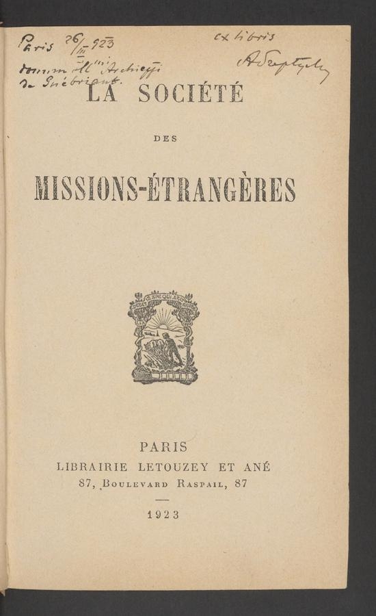 La Société des missions-étrangères